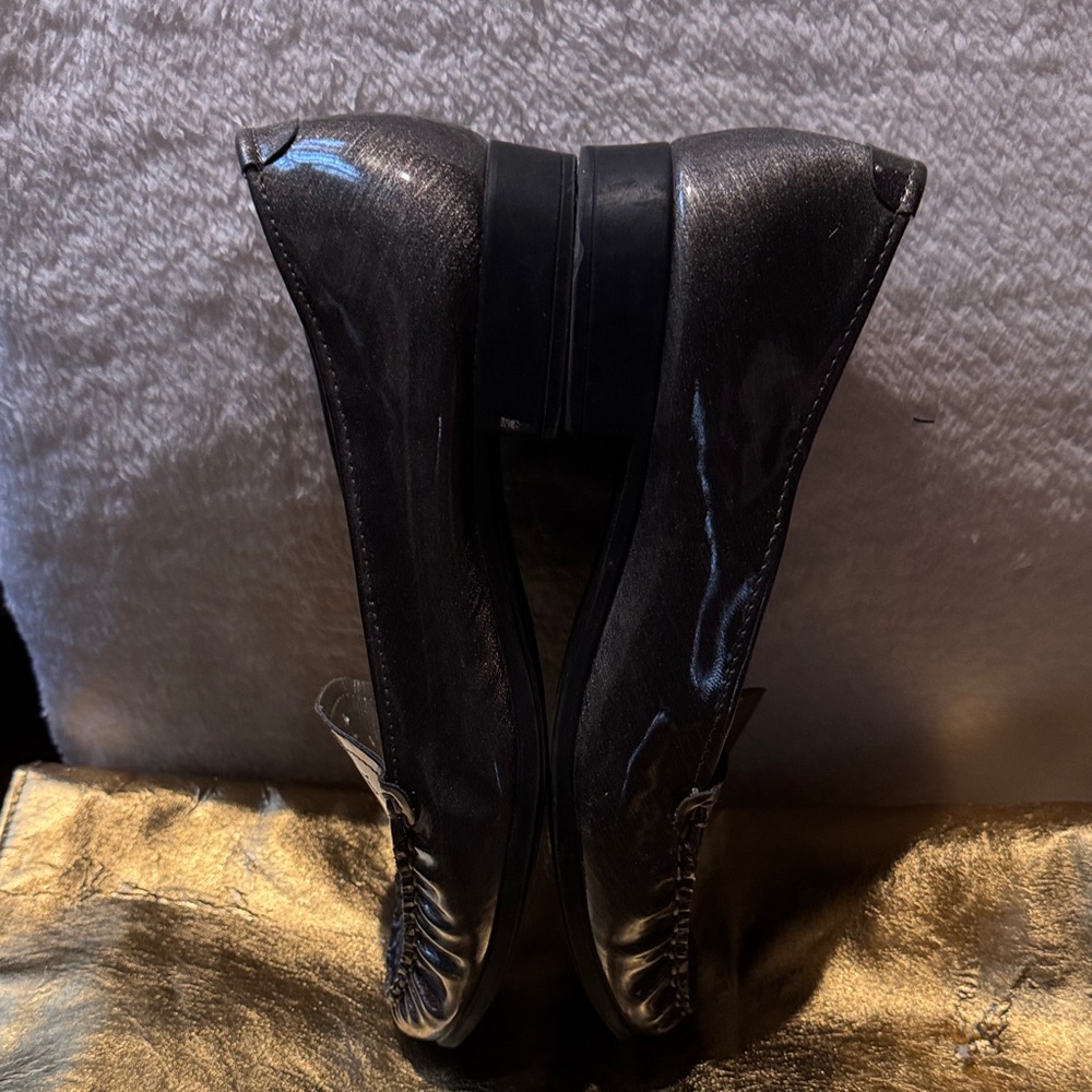 Anne Klein Shiny Black Loafers for Women - Picture 8 of 11